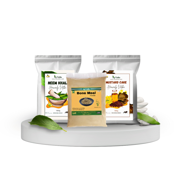 Organic Combo: Bone Meal + Mustard Cake + Neem Khali – Complete Plant Nutrition Pack