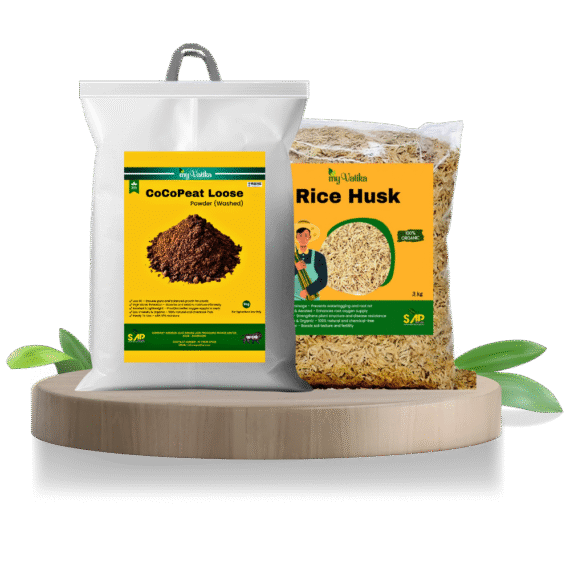 Cocopeat Loose & Rice Husk Gardening Combo